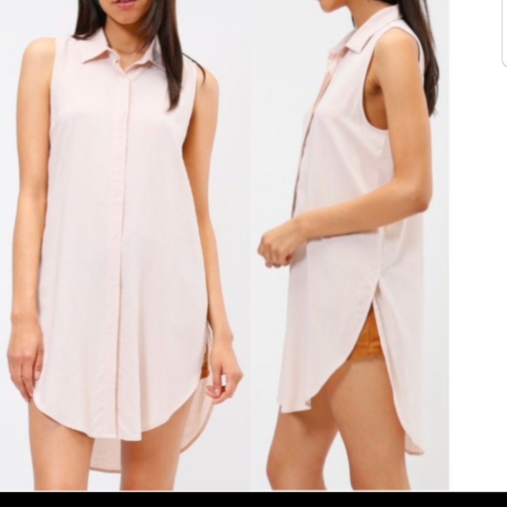 Barely Blush Sleeveless Button-up Shirt